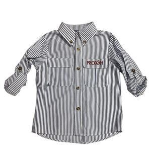 Founders Fishing Shirt – Blue and White Stripe Long Sleeve Kids Size 5